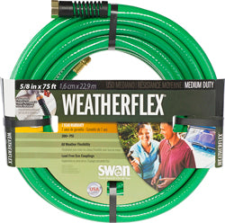 Swan Weatherflex Medium Duty Garden Hose (GREEN, 5/8 IN X 75 FT)