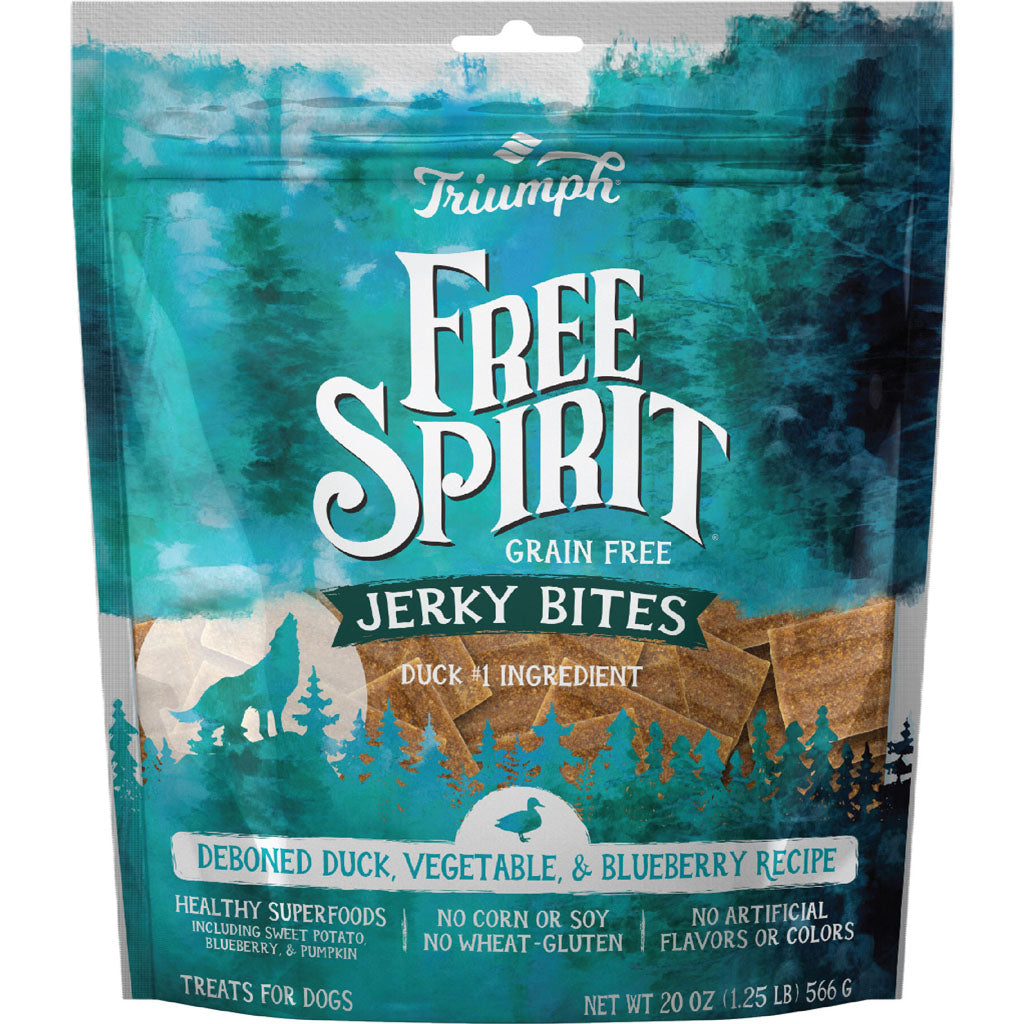 Triumph Grain Free Jerky Bites Dog Treats (DUCK/PEA/BLUEBE, 20 OZ)