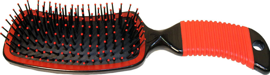 Curved Handle Mane & Tail Brush (RED, 9 IN)