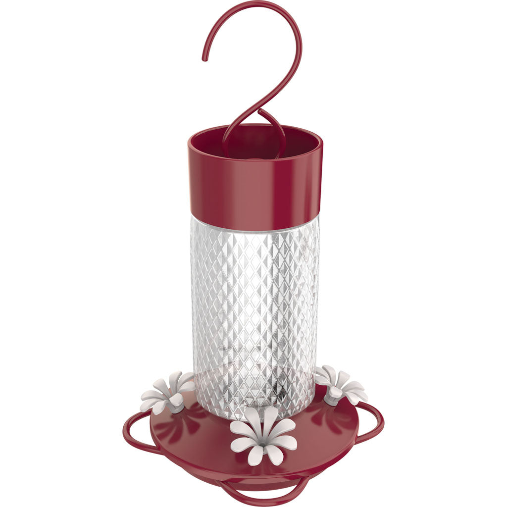 Charming Cherry Glass Hummingbird Feeder (RED, 13 OZ)