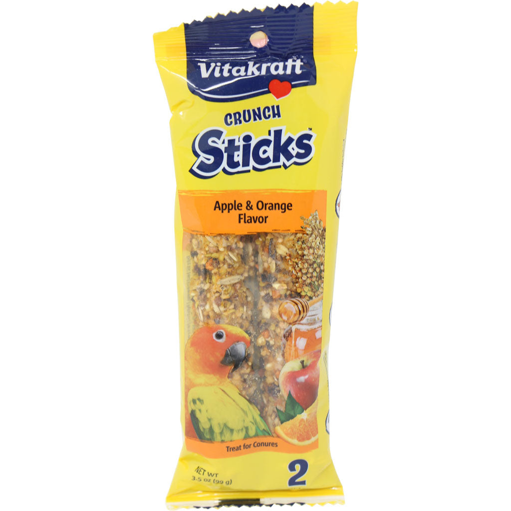 Vitakraft Crunch Sticks Conure Treats (APPLE/ORANGE, 3.5 OZ)