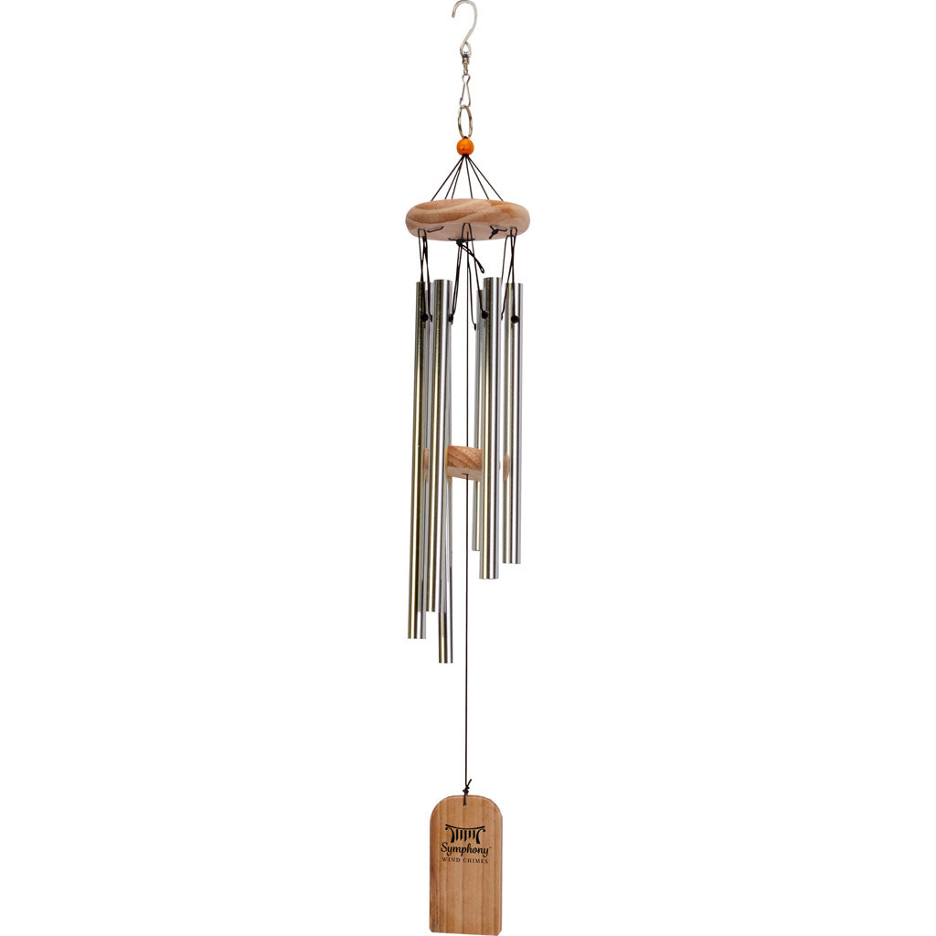 Symphony Promo Wood & Aluminum Wind Chime Silver (SILVER, 27 IN)