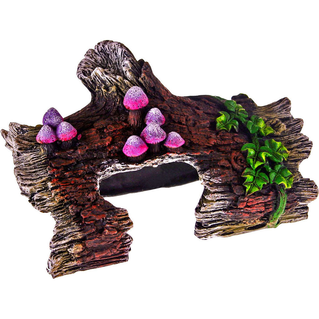 Exotic Environments Log Hideaway With Vines (GREEN/BROWN, MD)