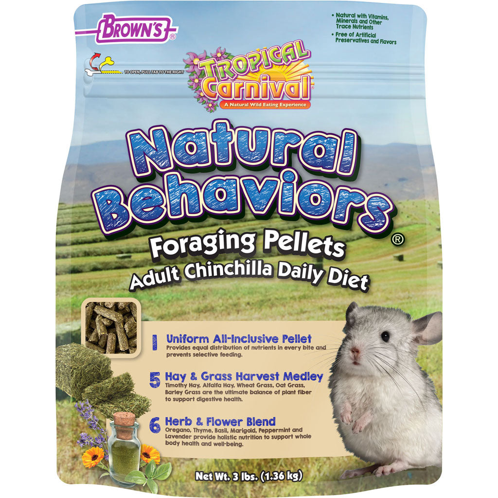 Tropical Carnival Foraging Pellets Chinchilla Food (3 LB)