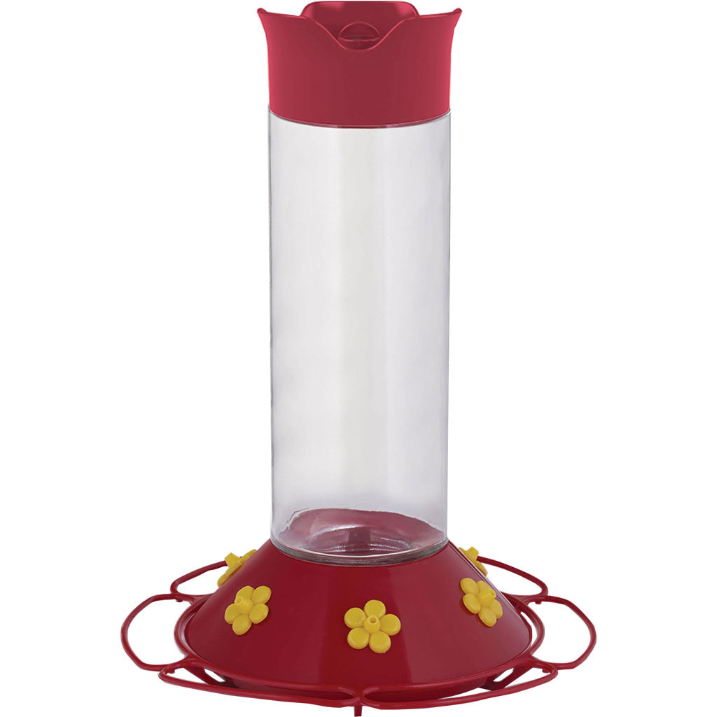 Glass Hummingbird Feeder (RED, 30 OZ CAP)
