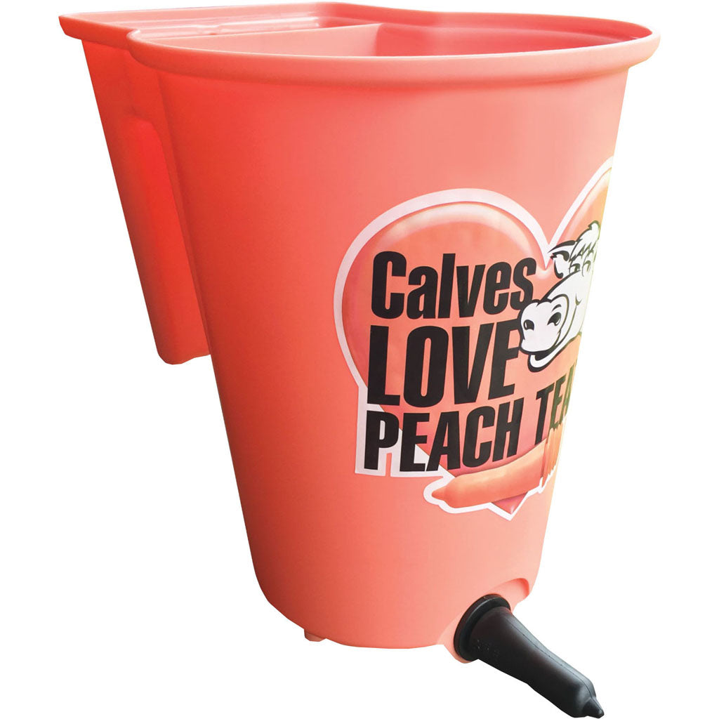 Single Teat Reversible Bucket Feeder (PEACH, 6 QT)