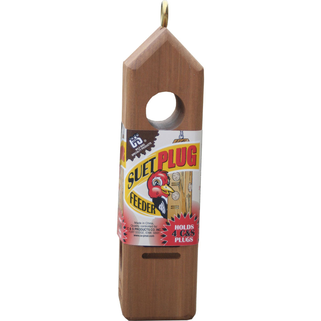 C&S Suet Plug Feeder (BROWN, 3.5X3.5X12.8 IN)