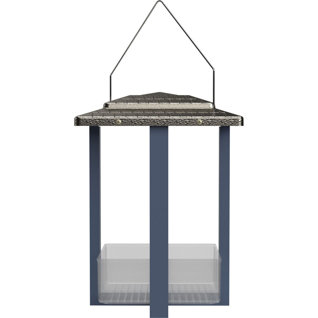 Fly-In Hanging Metal Fly Through Bird Feeder (BLUE, 4 CUP CAP)