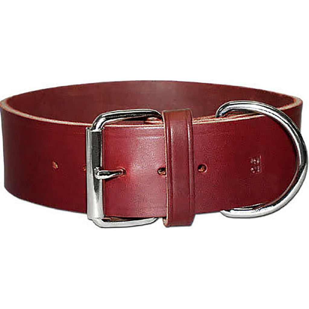 Latigo Leather 1 Ply Dog Collar (BURGUNDY, 2 X 29 IN)