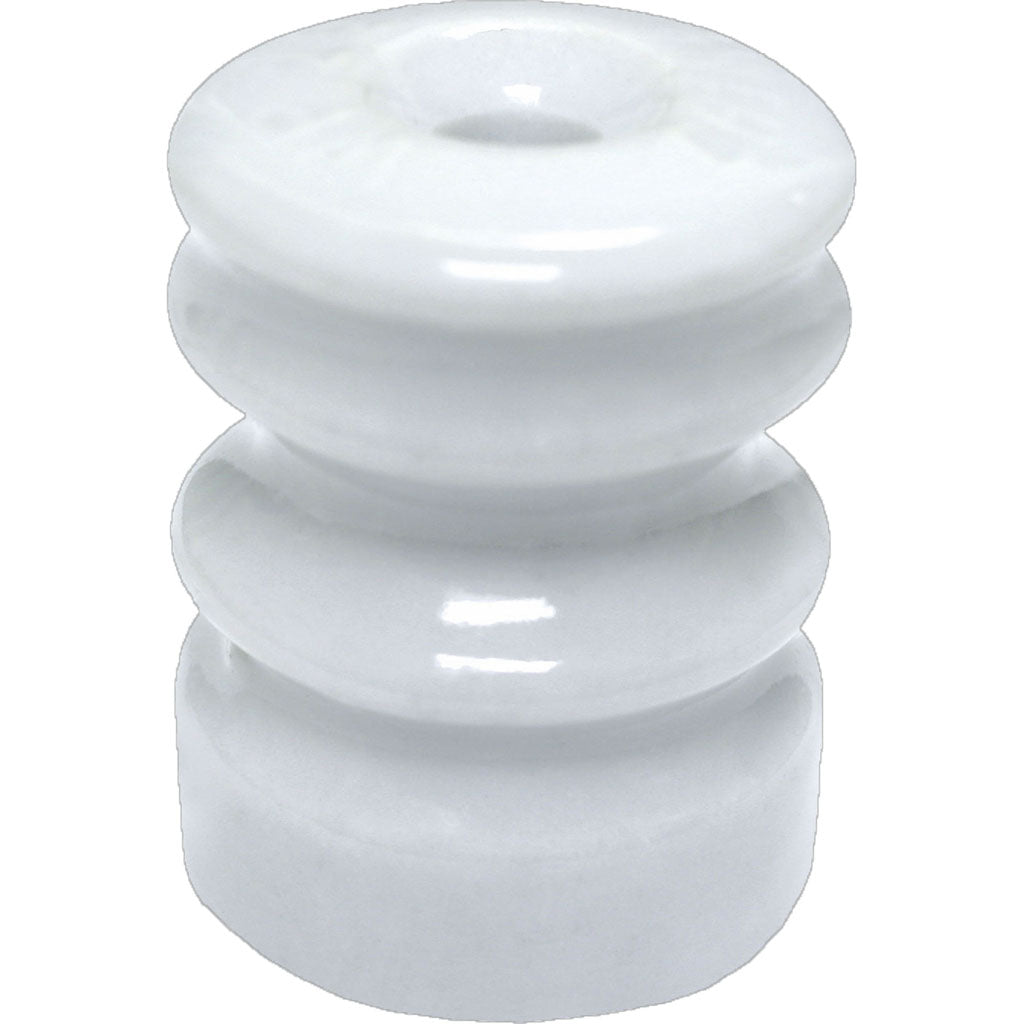 Zareba Multi-Groove Wood Post Ceramic Insulator (WHITE, 25 PK)