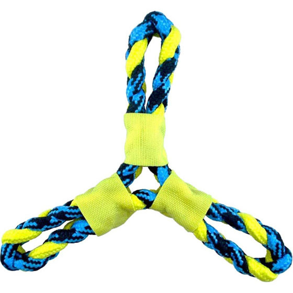 Pet Park Blvd Paracord Rope Twisted Tri-Flyer (YELLOW)