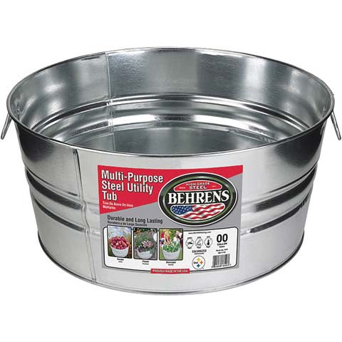Multi-Purpose Galvanized Steel Utility Tub (GALVANIZED STEE, 15 GAL)