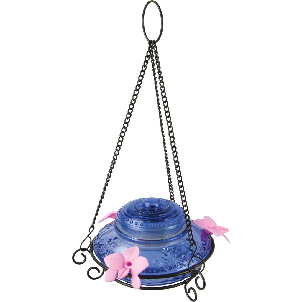 Illuminated Antique Top Fill Hummingbird Feeder (BLUE, 14 OZ)