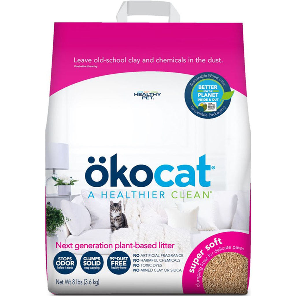 Okocat Super Soft Clumping Wood Cat Litter (8 LB)