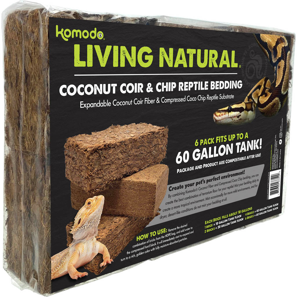 Komodo Coconut Coir Peat And Chip Bedding (BROWN, 6 PK)