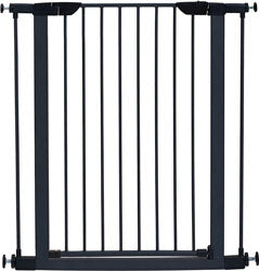 Steel/Wood Pet Gate (GRAPHITE/WOOD, 39X29-38 IN)
