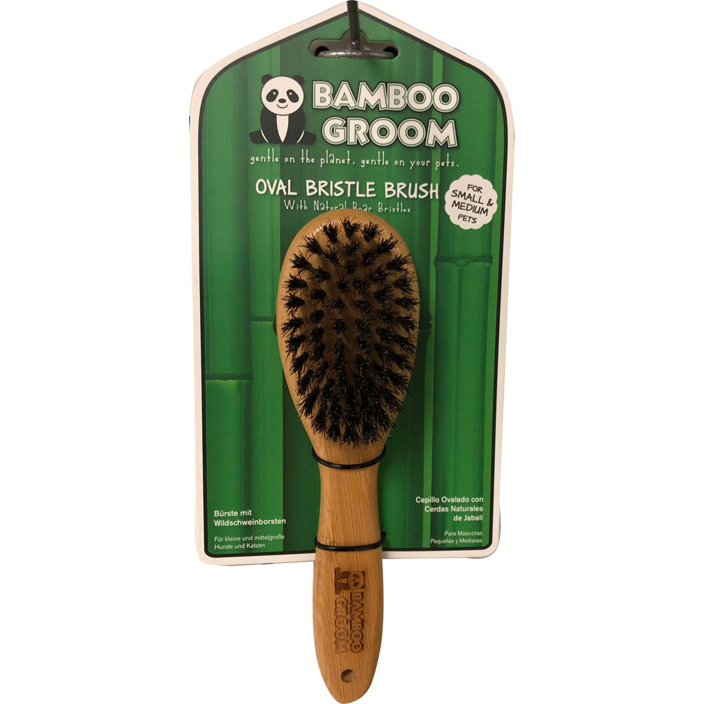 Bamboo Groom Oval Boar Bristle Brush (SM/MD)