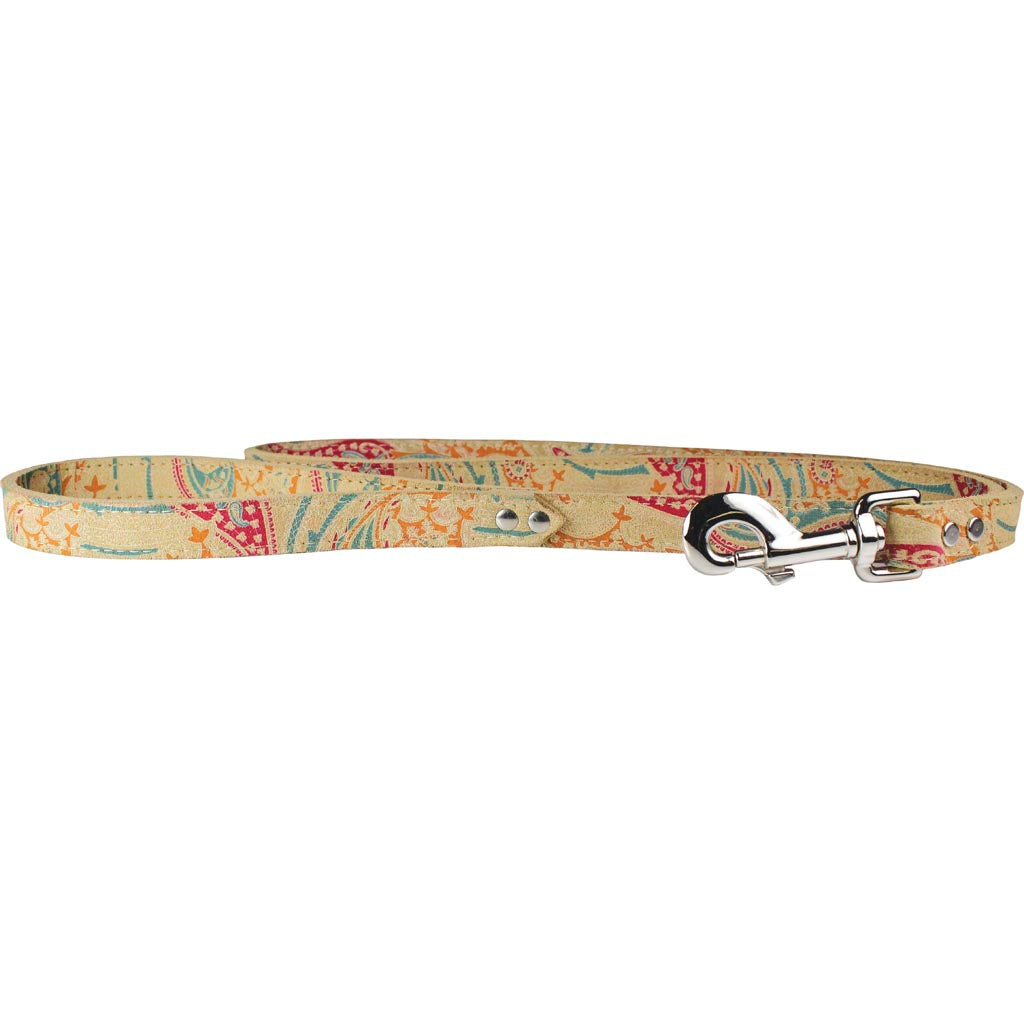 Leather Paisley Dog Leash (SAND, 1/2X4FT)