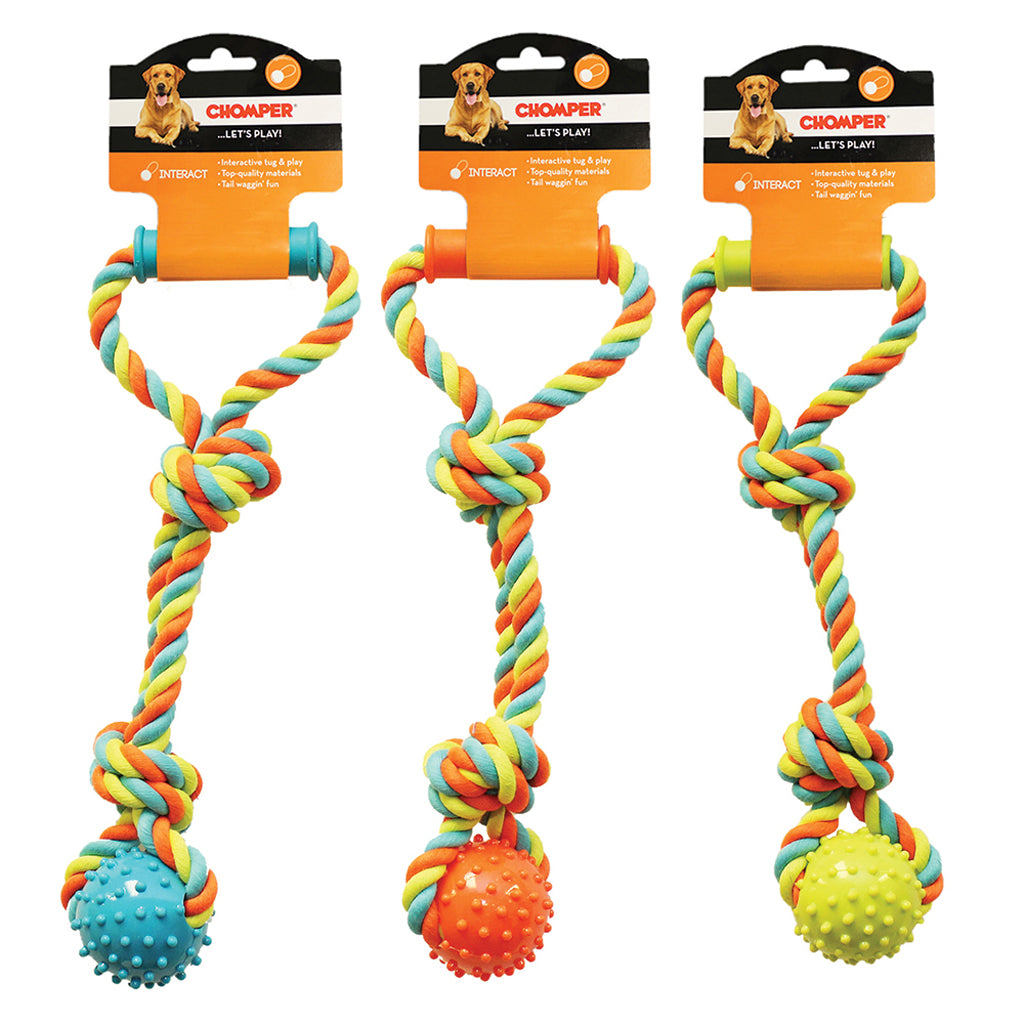 Chomper Rope Tugger Toy W/Spike Ball (ASSORTED, 15 IN)