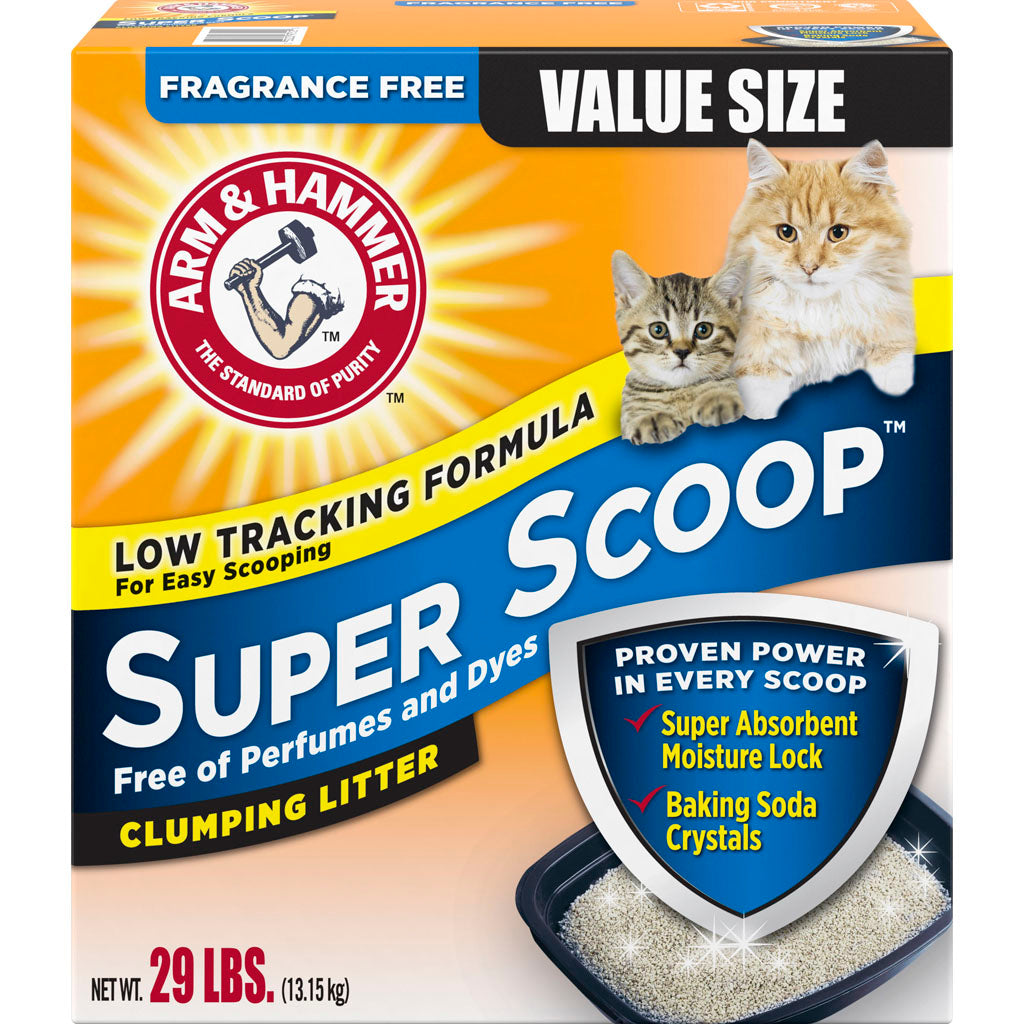 Arm & Hammer Super Scoop Clumping Litter (FRAGRANCE FREE, 29 LB)