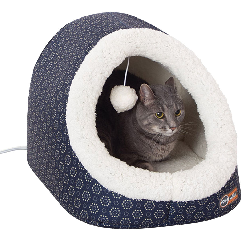 K&H Heated Kitty Hut (BLUE, 15X15X12 IN)