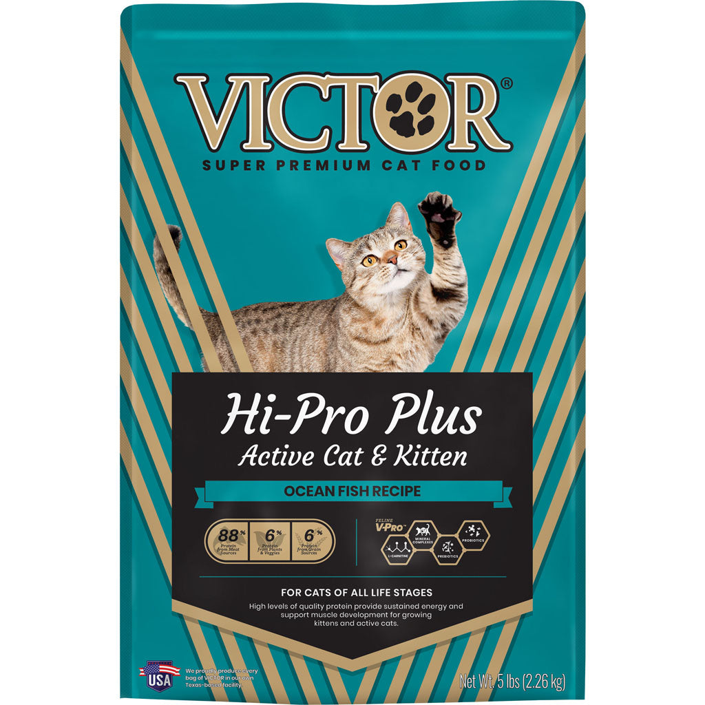 Victor Hi-Pro Plus Active Cat & Kitten Food (OCEAN FISH, 5 LB)