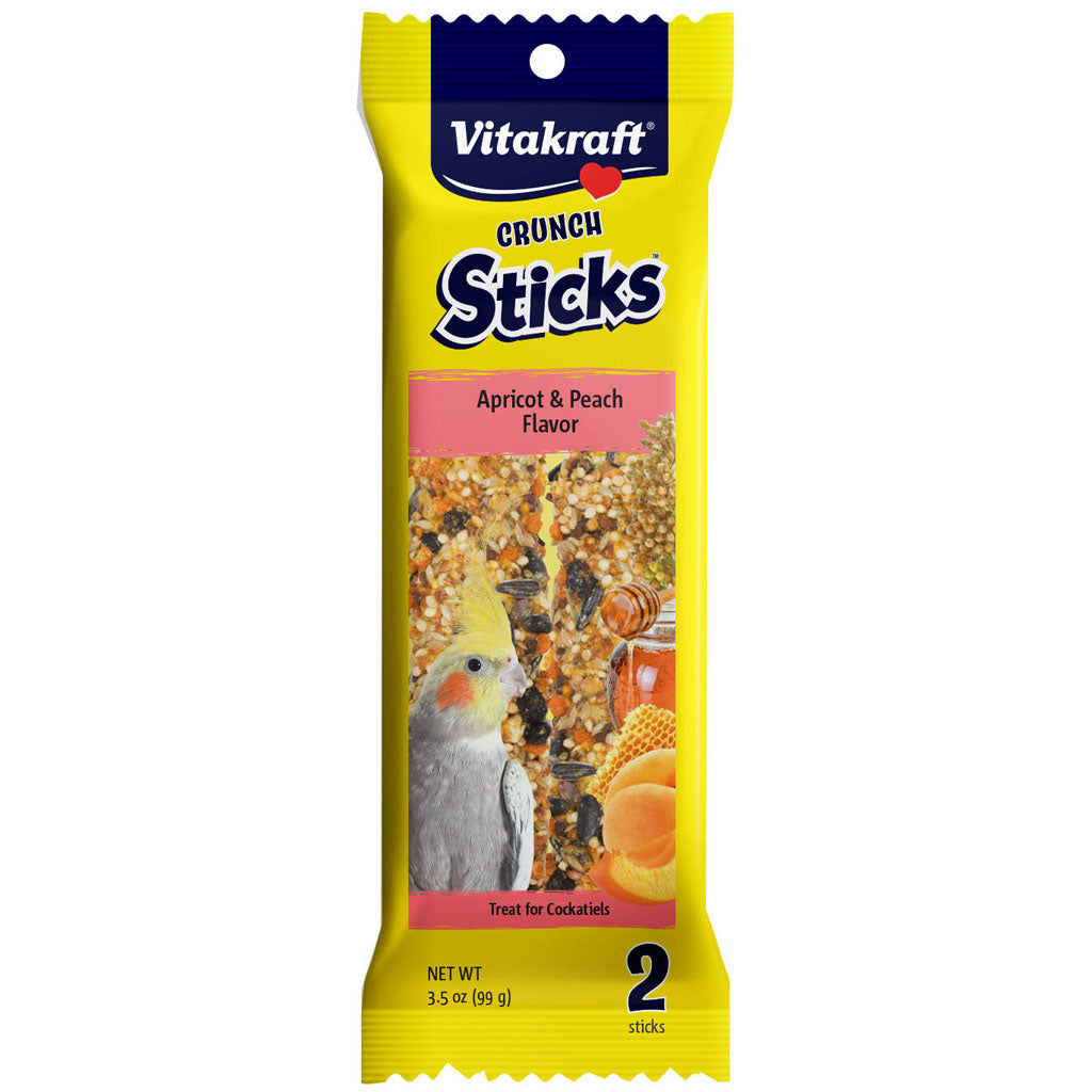 Vitakraft Crunch Sticks Cockatiel Treats (APRICOT/PEACH, 3.5 OZ)