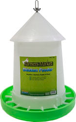 Farmers Market Chicken Feeder W/Flow Adjust (WHITE/GREEN, 17 LB)