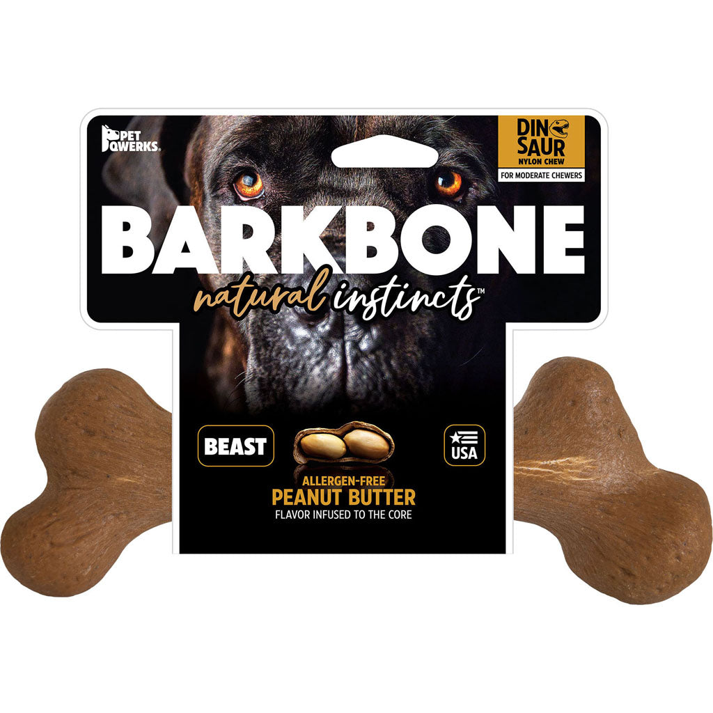 Dinosaur Barkbone Usa Wood Dog Chew (PEANUT BUTTER, BEAST)