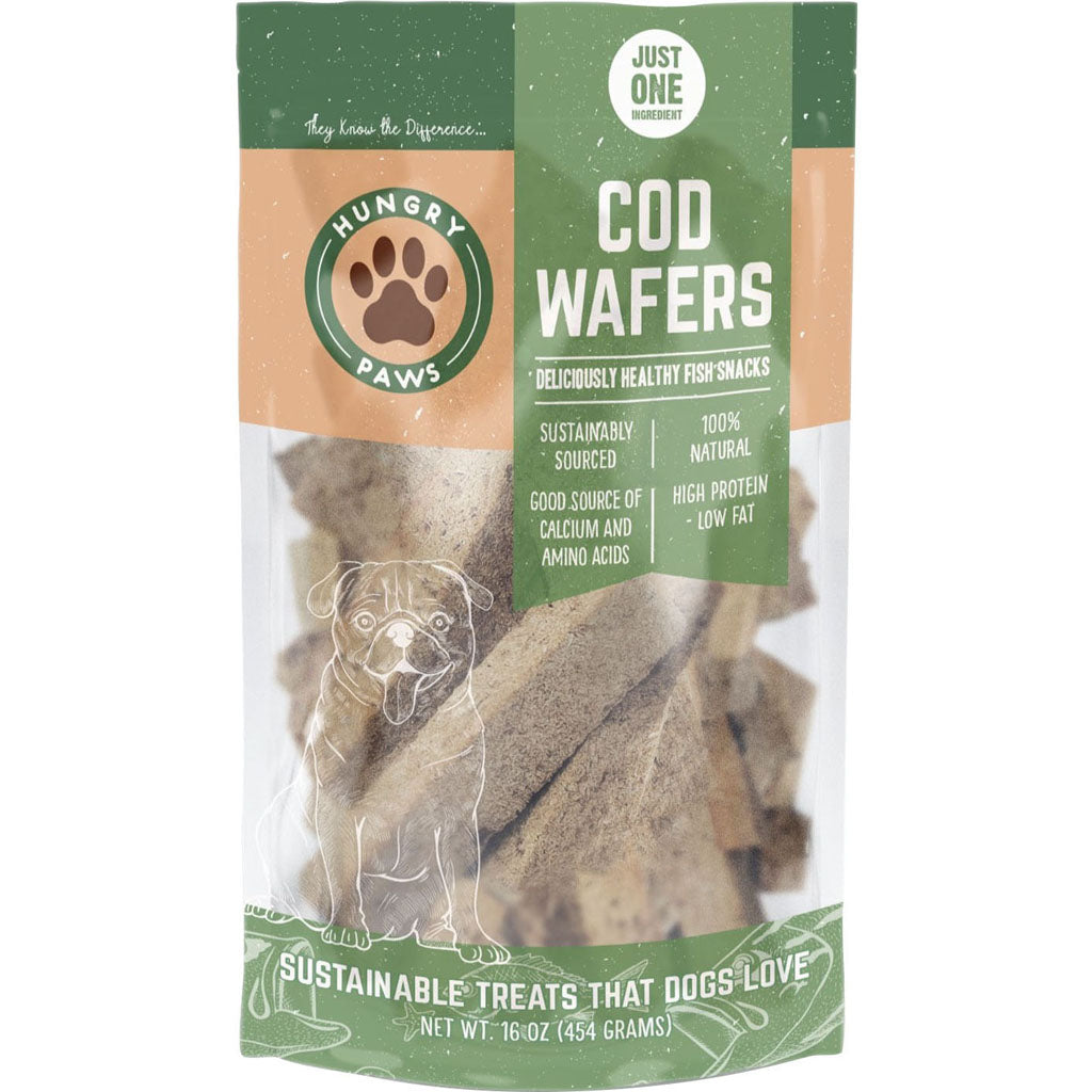 Hungry Paws Wafers Single Ingredient Treat (COD, 16 OZ)
