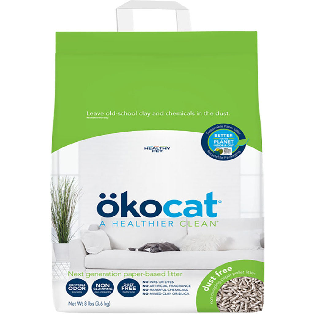 Okocat Dust Free Non-Clumping Paper Pellet Litter (8 LB)