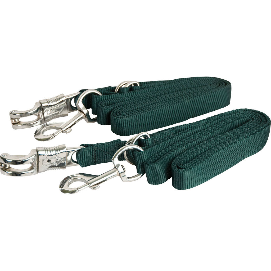 Gatsby Adjustable Nylon Cross Ties W/Panic Snap (HUNTER GREEN, 5-9 FT)