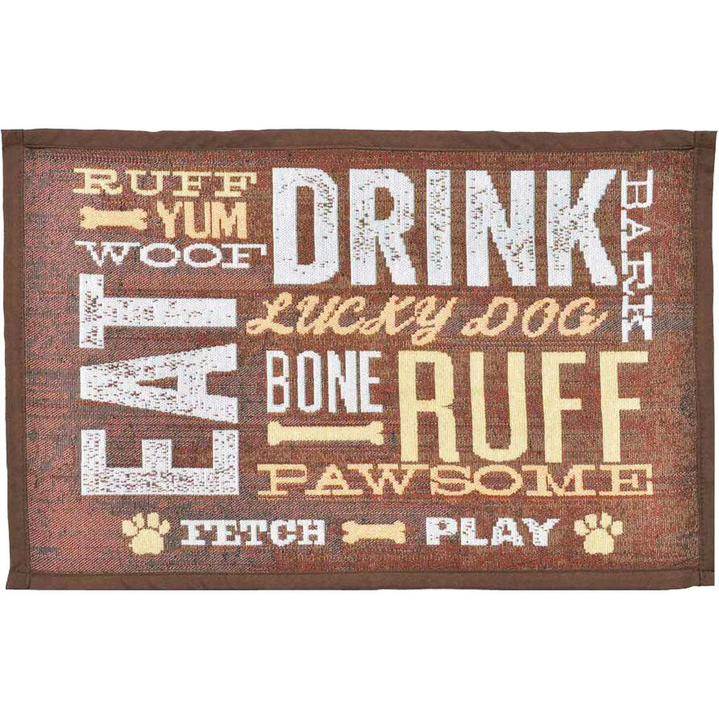 Bella Dog Day Expressions Fashion Mat (BROWN, 12 X 19 IN)