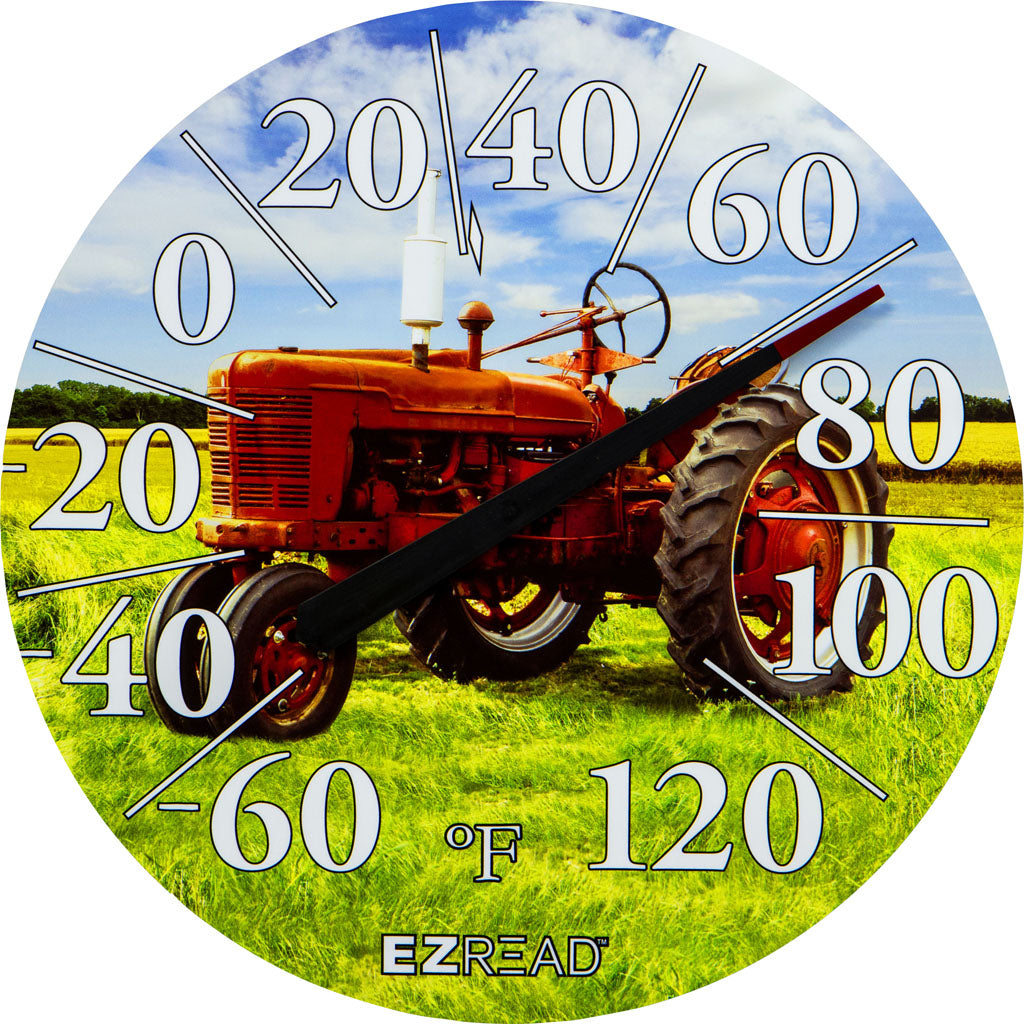 Ezread Indoor/Outdoor Dial Thermometer (RED TRACTOR, 12.5 IN)