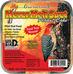 Pine Tree Farms Never Melt Suet Cake (PEANUT, 13 OZ)