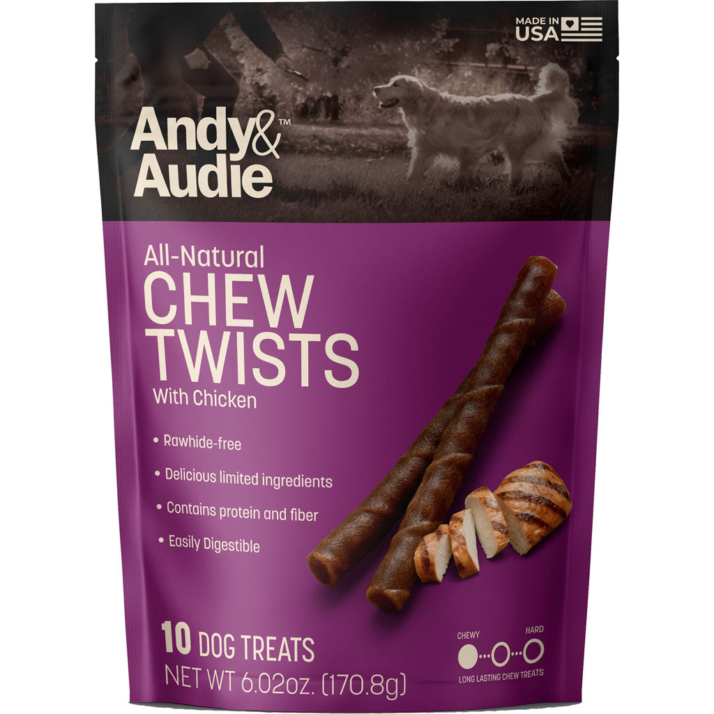 Andy & Audie Alternative Twist Chews For Dogs (CHICKEN, SMALL-10 CT)