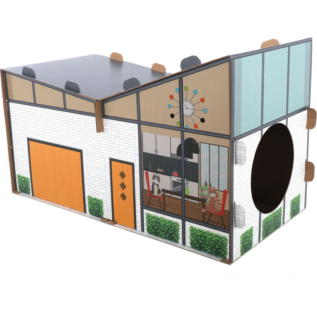 Contemporary Kitty Carboard Play House (27.75X14X17.5 I)