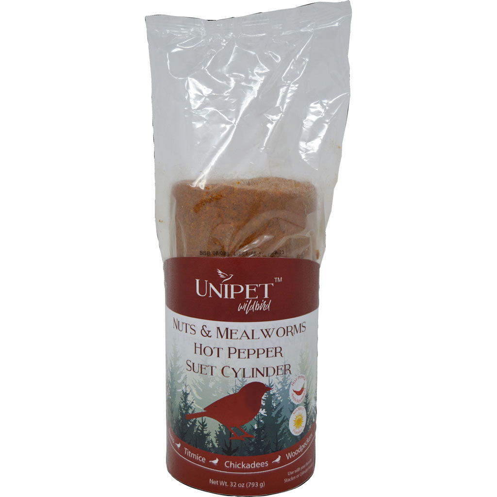Unipet No Melt Suet Cylinder (NUT/HOT PEPPER, 32 OZ)