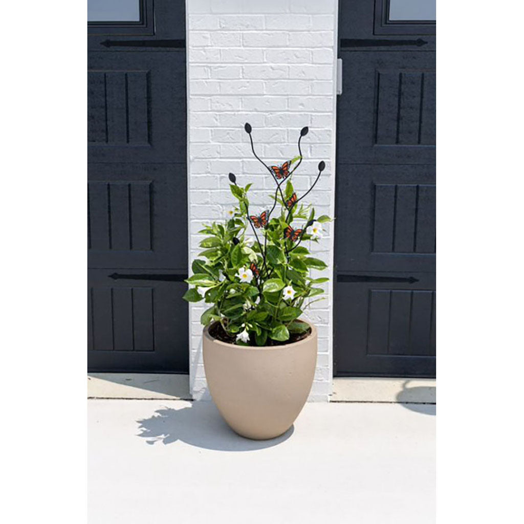 Monarch Butterflies Twig Pot Trellis (WHITE, 40 IN)