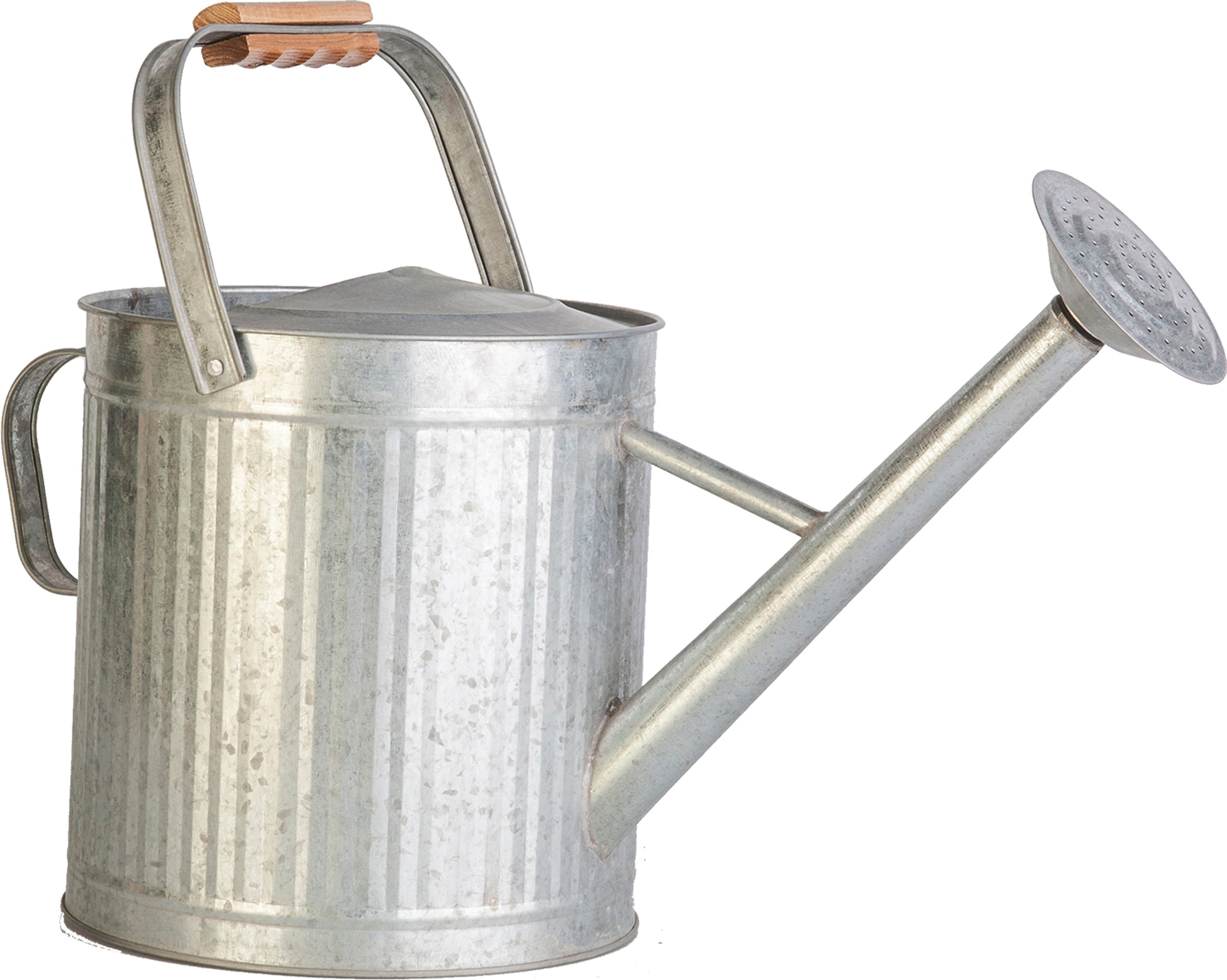 Galvanized Watering Can W/Wood Handle (SILVER, 2 GAL)