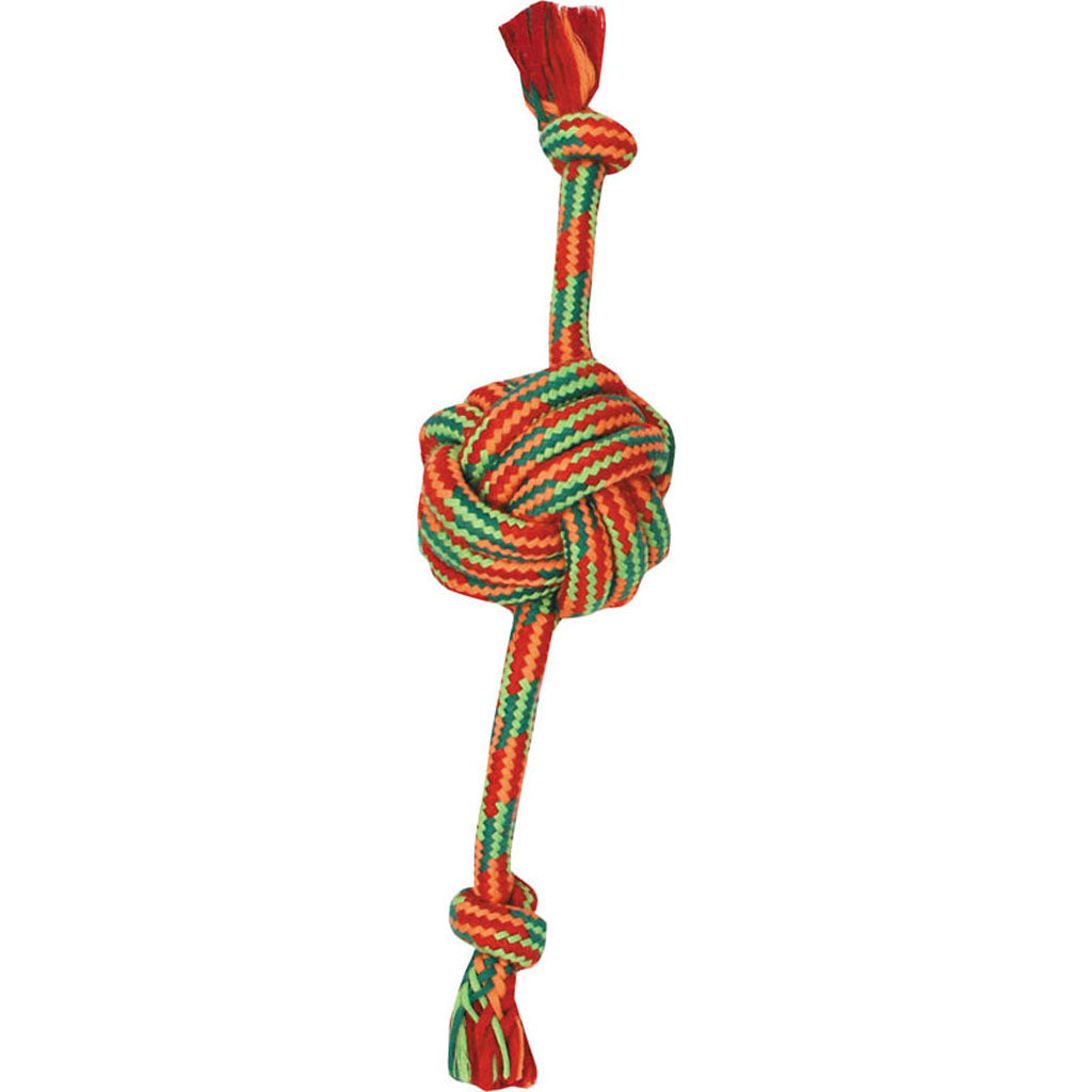 Mammoth Extra Fresh Monkey Fist Ball W/Rope (GREEN/WHITE, 13 IN)