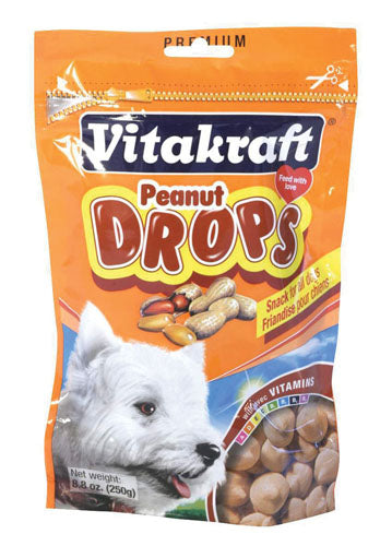 Vitakraft Drops Dog Treats (PEANUT, 8.8 OZ)