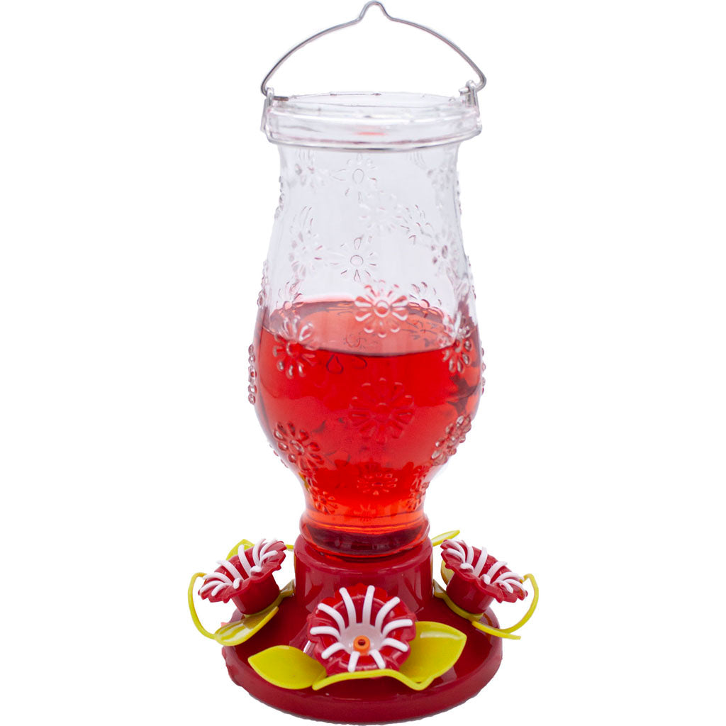 In Bloom Glass Hummingbird Feeder (MULTI, 32 OZ)