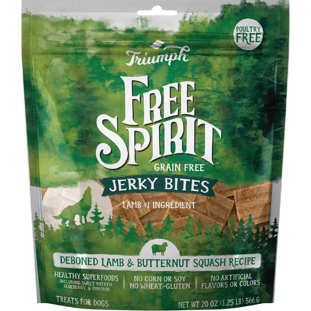 Triumph Grain Free Jerky Bites Dog Treats (LAMB/SW POT/SQU, 20 OZ)