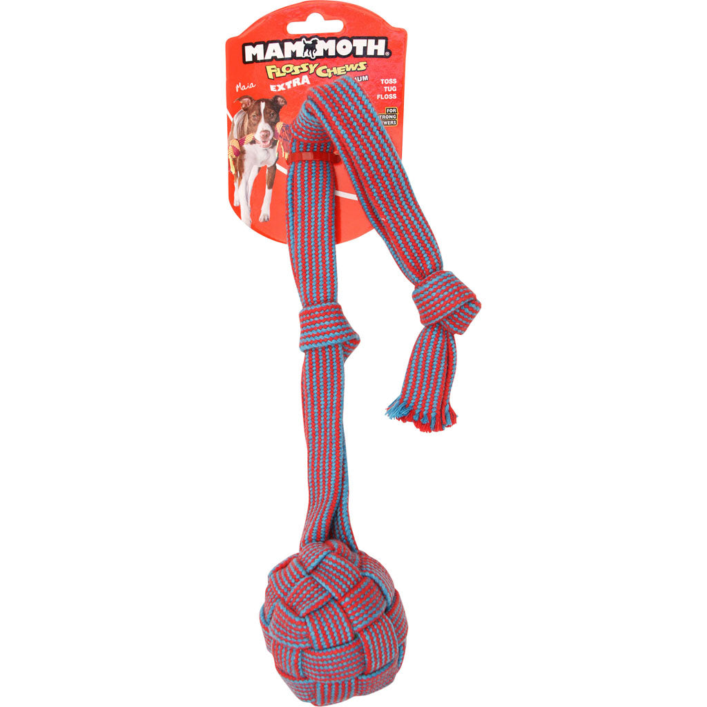 Mammoth Extra Webbing Ball W/Fling Handle (BLUE/RED, MD)