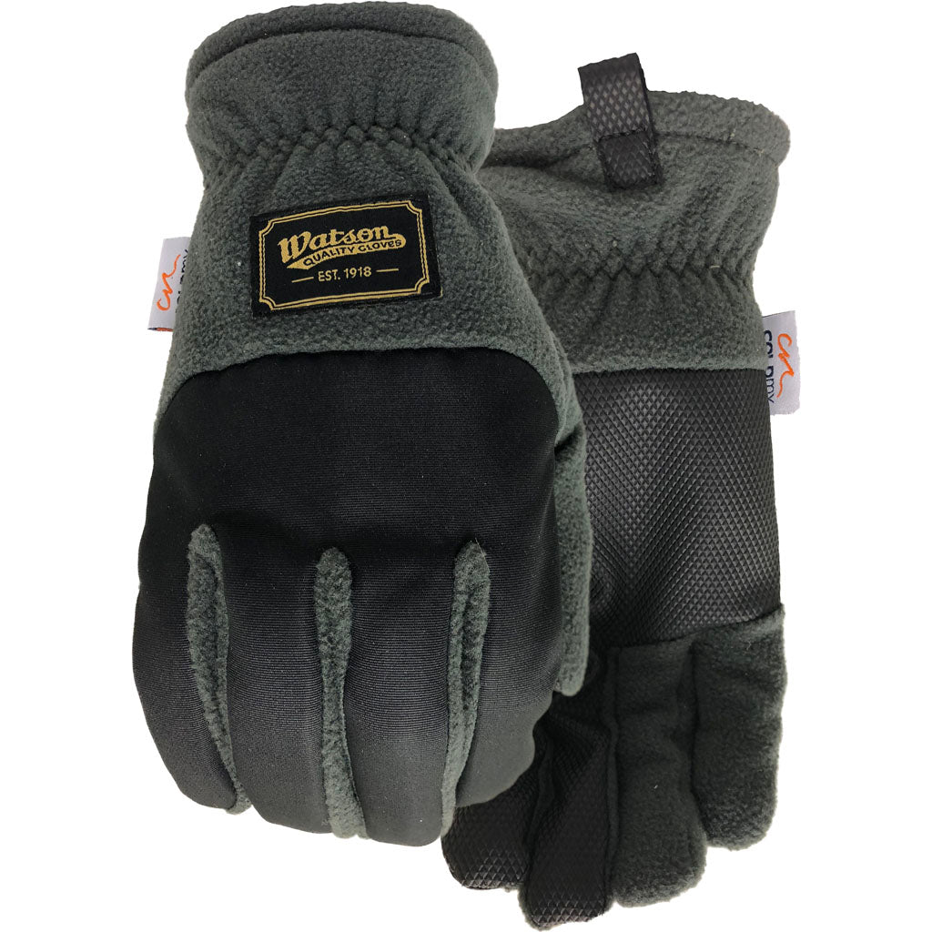 Watson Gloves Mens Fleece Navidad Wastenot Fabric (BLACK, MD)