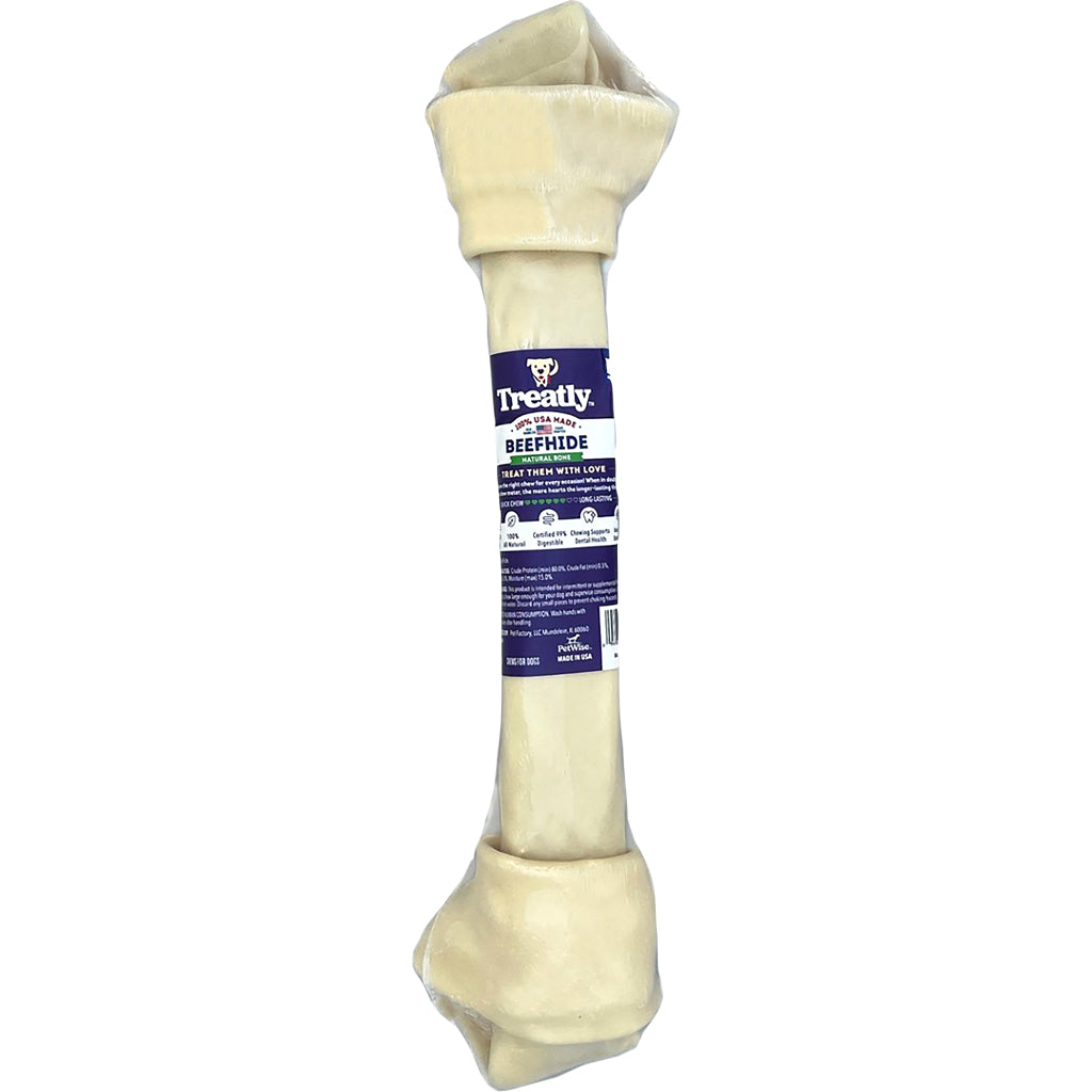 Treatly 100% Usa Beefhide Bone Banded (NATURAL, 13 IN-1 PK)