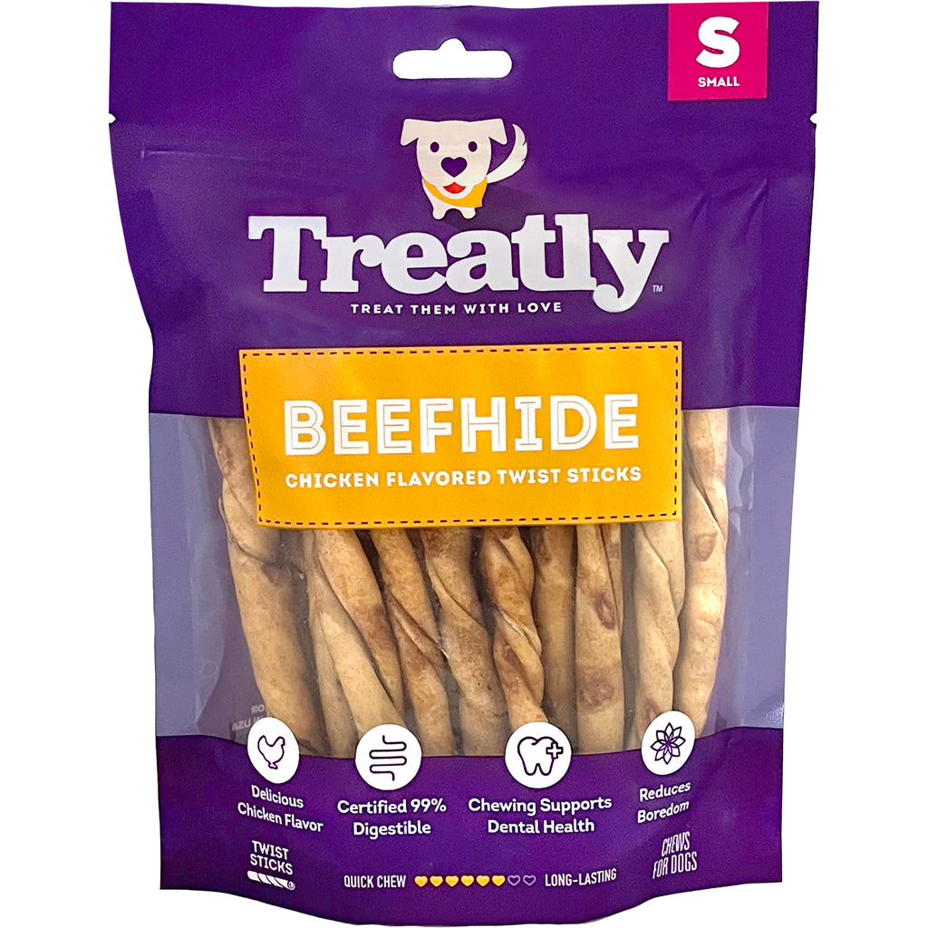 Treatly Beefhide Twist Sticks (CHICKEN, SM-25 PK)