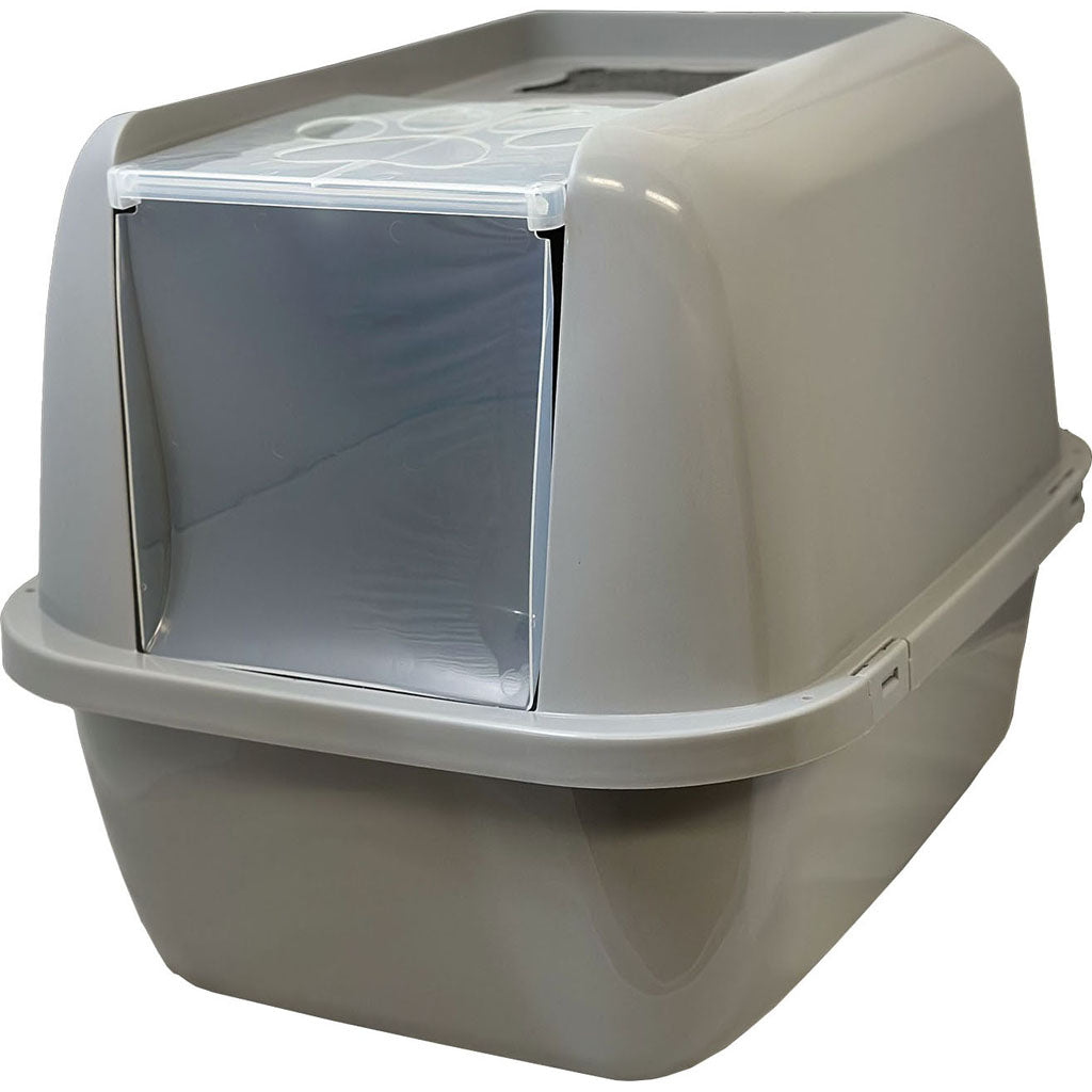 Van Ness Ezclean Enclosed Cat Litter Pan (GRAY, JUMBO)