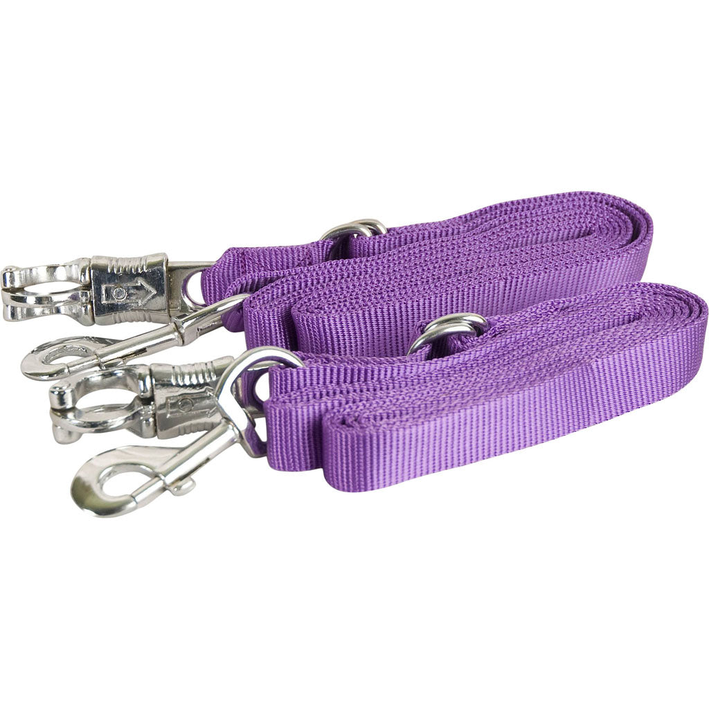 Gatsby Adjustable Nylon Cross Ties W/Panic Snap (PURPLE, 5-9 FT)